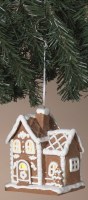 5" LED Arched Door Gingerbread House Ornament