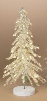 16" LED White Tinsel Tree