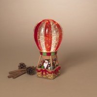 10" LED Santa in a Hot Air Balloon Figurine