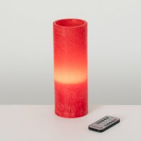 3" x 9" LED Red Pillar Candle