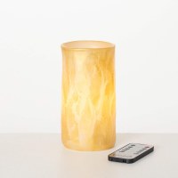 3.5" x 6.5" LED Gold Leaf Pillar Candle