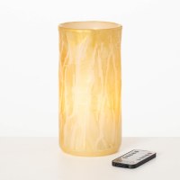 4.5" x 8.5" LED Gold Leaf Pillar Candle
