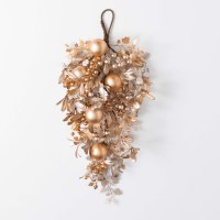 28" Faux Champagne Berries and Leaves With Ornaments Drop