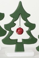 11' Green Christmas Tree Outline With a Red Bell Statue