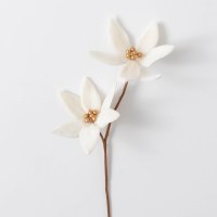 22" Faux Double Cream Poinsettia Stem