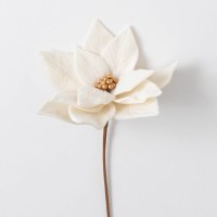 17" Faux Cream Poinsettia Stem