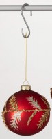 4" Red and Gold Glass Ball Shaped Ornament