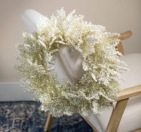 20" Round Faux Distressed White Tip Pine Wreath