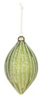 6" Green Stripe Glass Diamond Shaped Ornament