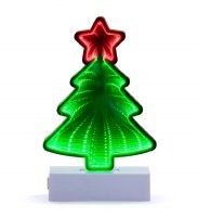 8" LED Red and Green Infinity Light Christmas Tree