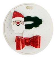 Santa and Bow Hair Clip Set by Mud Pie