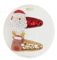 Santa and Reindeer Hair Clip Set by Mud Pie