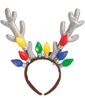 LED Silver Antler Headband by Mud Pie