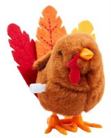 4" Three Feather Wind Up Felt Tukey Figurine by Mud Pie