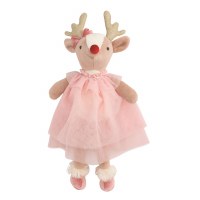 13" Pink Reindeer Plush Toy by Mud Pie