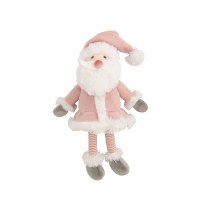 13" Pink Santa Plush Toy by Mud Pie