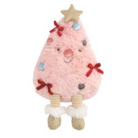 13" Pink Christmas Tree Plush Toy by Mud Pie
