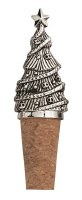 3" Distressed Silver Christmas Tree Bottle Stopper by Mud Pie