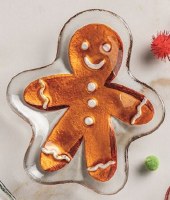 5" x 4" Glass Gingerbread Man Plate by Mud Pie