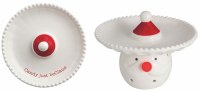 6" Round LED Santa Head Ceramic Pedestal Dish by Mud Pie