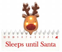 6" x 8" "Sleeps Until Santa" Reindeer Head Wood Christmas Sign by Mud Pie