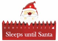 6" x 8" "Sleeps Until Santa" Santa Head Wood Christmas Sign by Mud Pie