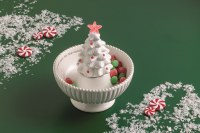 4" LED White Ceramic Christmas Tree Decorative Dish Sitter by Mud Pie