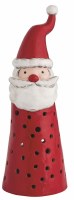 10" LED Red Ceramic Cone Santa Statue by Mud Pie