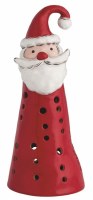 8" LED Red Ceramic Cone Santa Statue by Mud Pie