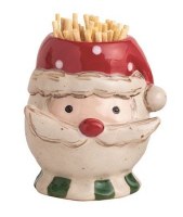 3" Ceramic Santa Head Toothpick Holder by Mud Pie