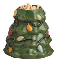 3" Ceramic Christmas Tree Toothpick Holder by Mud Pie