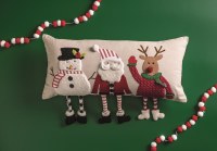 11" x 24" Santa and Friends With Dangling Legs Decorative Christmas Pillow by Mud Pie