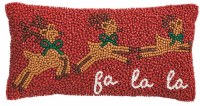 16" x 12" Beaded Multicolor Reindeer Decorative Christmas Pillow by Mud Pie
