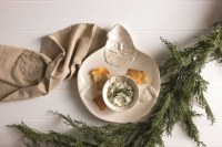 14" x 12" Distressed White Ceramic Santa Head Chip and Dip Dish by Mud Pie