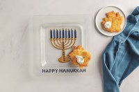 9" Sq Glass Menorah Plate by Mud Pie