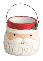 7" Paper Mache Santa Face Bucket by Mud Pie