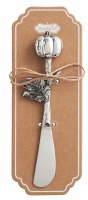 6" Distressed Silver Metal Pumpkin Fall & Thanksgiving Spreader by Mud Pie