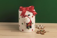 9" Multicolor Ceramic Santa Cookie Jar by Mud Pie