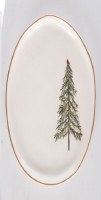 7" x 6" Oval Christmas Tree Design Ceramic Plate
