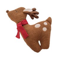 20" Brown Reindeer Shaped Decorative Christmas Pillow