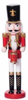 15" Nutcracker Wearing a Red Coat Carrying the Drum Figurine