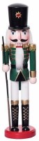 15" Nutcracker Wearing a Green Coat Holding a Rifle Figurine