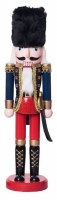 15" Nutcracker Wearing a Blue Coat Carrying a Sword Figurine