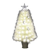36" LED White Fiber Optic Christmas Tree