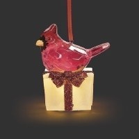 3" LED Cardinal on a Box Ornament