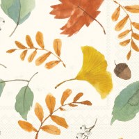6.5" Square Harvest Leaves Fall & Thanksgiving Lunch Napkins