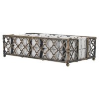Distressed Bronze Trellis Guest Towel Holder