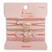 Set of Five Large "Shimmer" Hair Tie/Bracelets