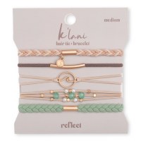 Set of Five Medium "Reflect" Hair Tie/Bracelets