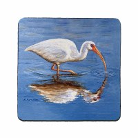 4" Sq Ibis Wading Coastal Coaster